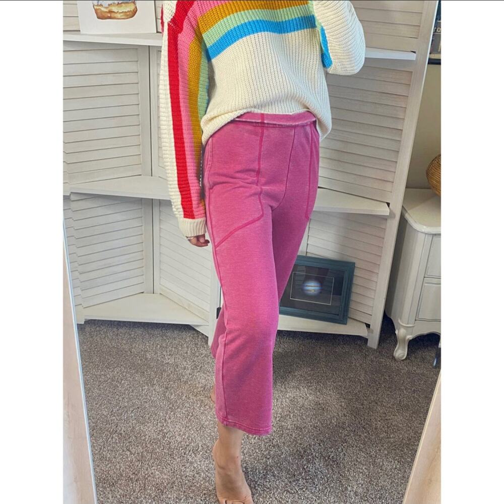 7 For All Mankind pink ankle cropped jogger Pants
